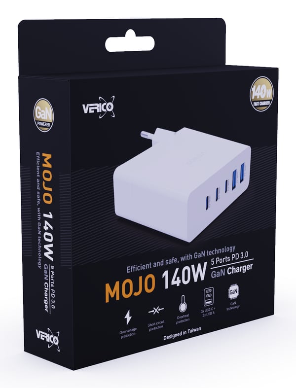 Miniatyrbillede 1 af 5: Verico 4OJ-ABGWE1-N1 oplader til mobil enhed Laptop, Smartphone, Tablet, Telefon Hvid Vekselstrøm Hurtig opladning Indendørs