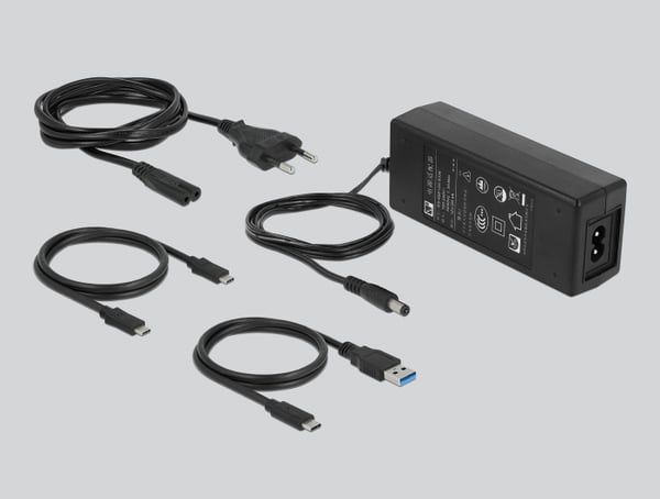 DeLOCK 64124 tallennusaseman telakointiasema USB 3.2 Gen 2 (3.1 Gen 2) Type-C Musta