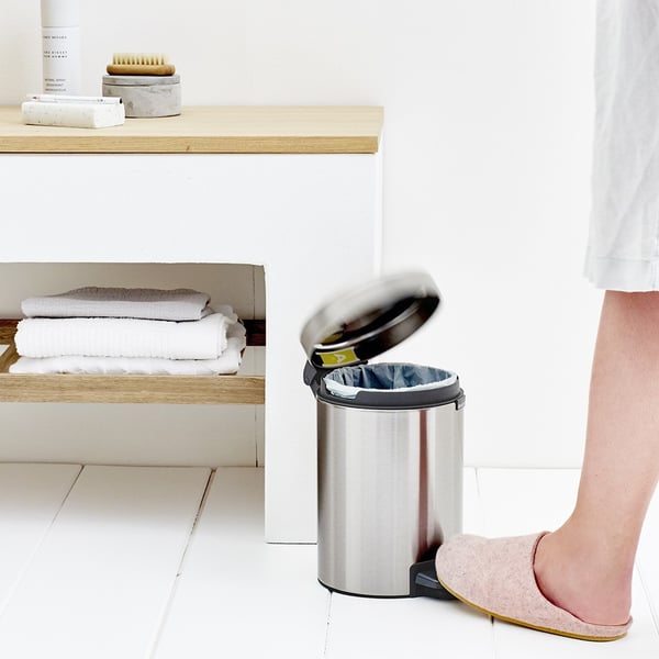 Brabantia Pedal Bin newIcon Rund Borstat stål