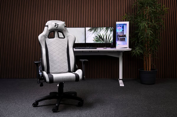 Miniatyrbillede 3 af 3: Arozzi Soft Fabric | Gaming Chair | Avanti SoftFabric | Light Pilkas Spillekonsolstol Polstret sæde