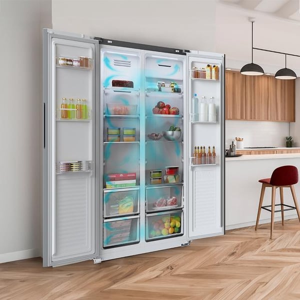 Cecotec Bolero CoolMarket SBS 430 Dark E side-by-side køle-fryseskab Fritstående 430 L Sølv