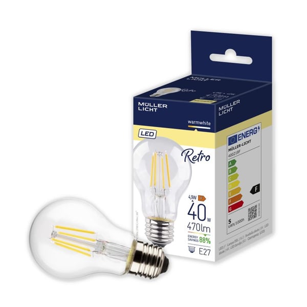 Müller-Licht 400218 LED-lampe Varm hvid 2700 K 4,9 W E27 F
