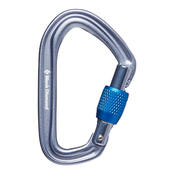 Black Diamond Hotforge Screwgate Carabiner Låsbar karbinhake D-formad Blå 1 styck