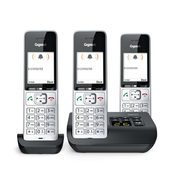 Miniatyrbillede 17 af 20: Gigaset COMFORT 500A Trio Analog/DECT-telefon Nummervisning Sort, Sølv