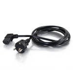 Miniatyrbillede 1 af 3: C2G 2m 90° Power Cord Sort
