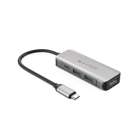 HYPER HD41-GL kannettavien tietokoneiden telakka ja porttitoistin USB 2.0 Type-C Musta, Harmaa HYPER HD41-GL kannettavien tietokoneiden telakka ja porttitoistin USB 2.0 Type-C Musta, Harmaa
