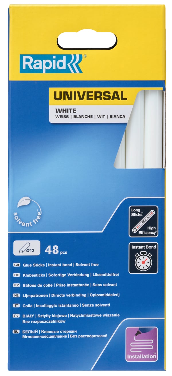 Miniatyrbild 3 av 6: Rapid 12 mm Limstavar - Universal Vit