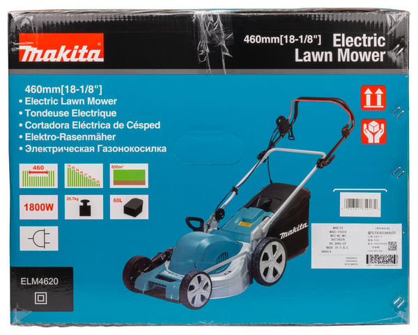 Miniatyrbild 5 av 17: Makita ELM4620 gräsklippare AC Svart, Blå