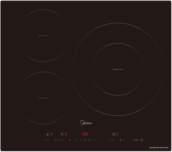 Miniatyrbillede 1 af 2: Midea MIH350D157K0 Sort Indbygget 59 cm Zone induktionskogeplade 3 zone(s)