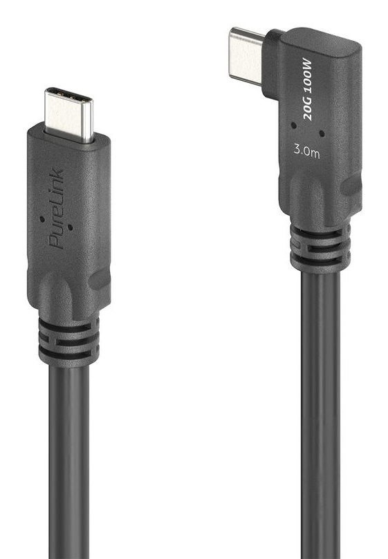 PureLink PureInstall MicroX4 USB-kabel USB4 Gen 2x2 3 m USB C 20 Gbit/sek. 100 W Sort
