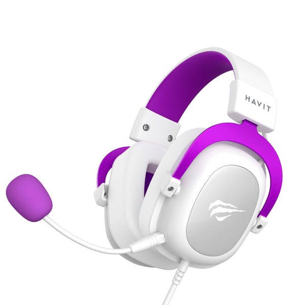 Miniatyrbillede 5 af 5: Havit H2002d Hovedtelefoner Ledningsført Headset Spil Lilla, Hvid