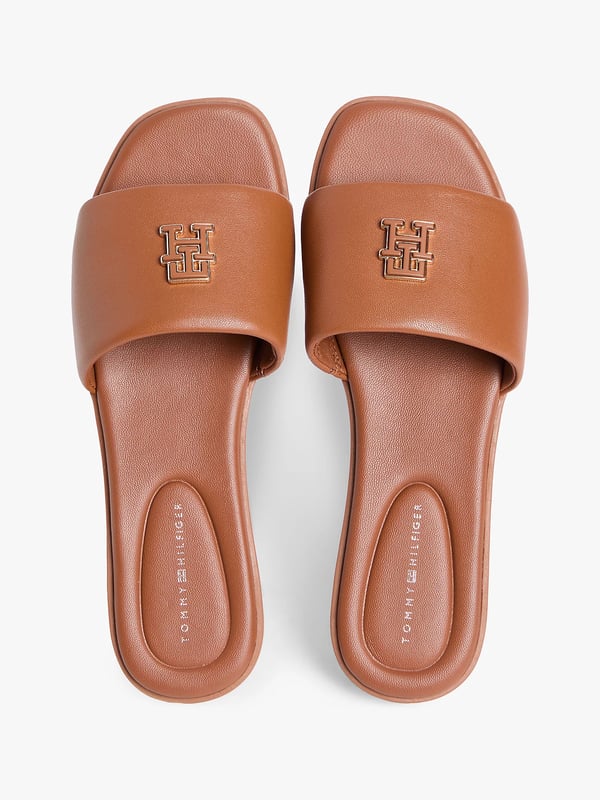 Miniatyrbillede 4 af 7: Tommy Hilfiger Leather TH Monogram Strap Mules Sko uden hælkappe Hunstik Bronze