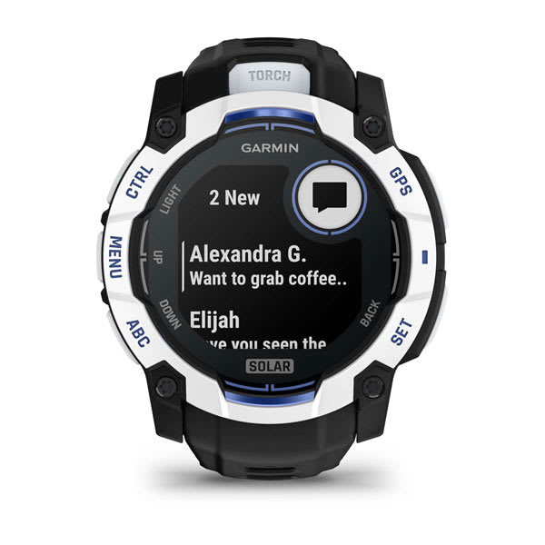 Garmin Instinct 3, 50 mm, Solar, Whitestone med sort rem, WW