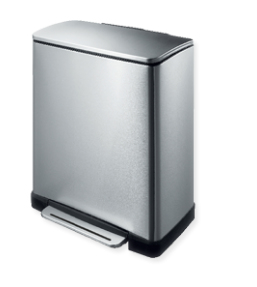 EKO - Europe E-Cube Step Bin 28+18L VB 9268 Rektangulær Rustfrit stål