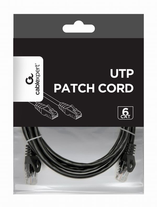 Miniatyrbillede 2 af 4: Gembird PP6U-2M/BK netværkskabel Sort Cat6 U/UTP (UTP)