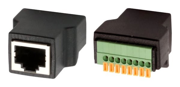 EXSYS EX-49112 kabel kønsskifter RJ-45 8-pin terminal block Sort