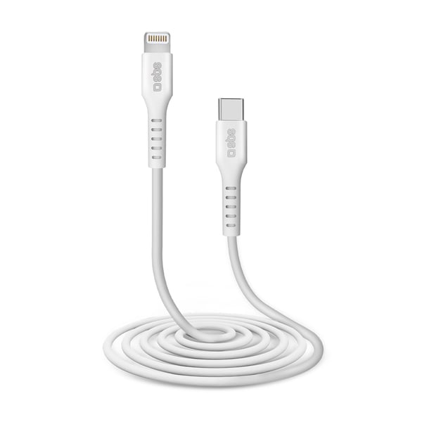 Miniatyrbillede 1 af 4: SBS TECABLELIGTC2W Lightning kabel 2 m Hvid