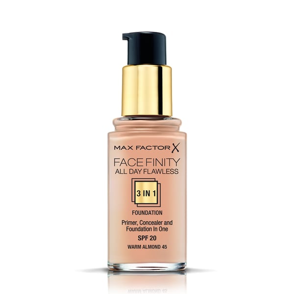 Max Factor Facefinity All Day Flawless 3 in 1 30 ml Pumpeflaske Væske Warm Almond 045
