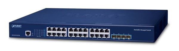 PLANET Layer 3 24-Port 10/100/1000T Hallittu L3 Gigabit Ethernet (10/100/1000) 1U Sininen