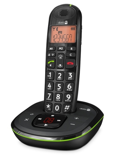 Doro PhoneEasy 105wr DECT-telefon Namn och uppringnings-ID Svart