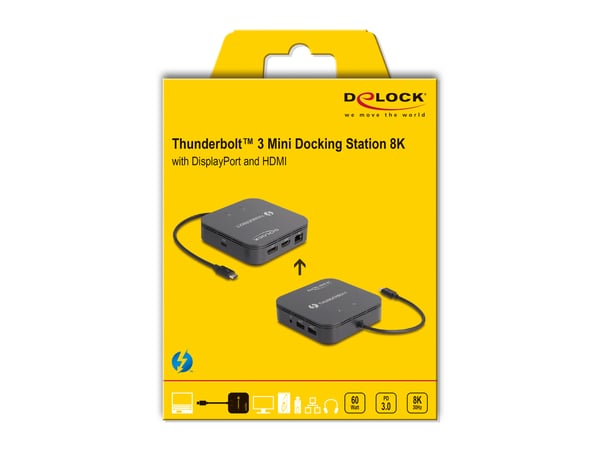 DeLOCK 87789 dockingstation Ledningsført Thunderbolt 3 Sort