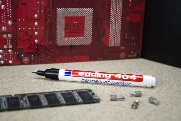 Miniatyrbillede 6 af 6: Edding 404 speedmarker Rund spids Sort, Blå, Grøn, Rød 10 stk