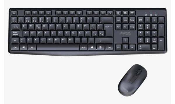 Approx APPMX420B tastatur Mus inkluderet Hjemme/kontor RF trådløst QWERTY Spansk Sort