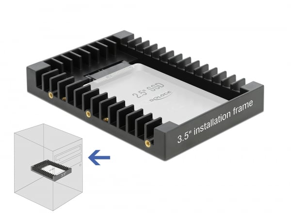 Miniatyrbild 4 av 7: DeLOCK Installation Frame for 2.5″ SATA drive 8,89 cm (3.5") Fack för datalagringsenhet Svart