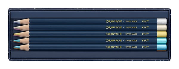Miniatyrbillede 2 af 6: Caran d-Ache Cosmic Blue Metallic 10 stk