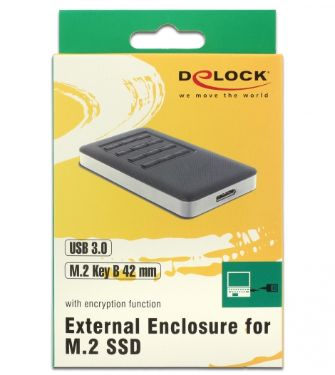 DeLOCK 42594 Hölje för lagringsenheter SSD-inkapsling Svart, Silver M.2
