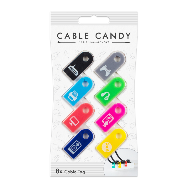 Miniatyrbillede 1 af 5: CABLE CANDY 49.CC004 kabelmarkering Sort, Blå, Grøn, Grå, Lyserød, Gul 8 stk