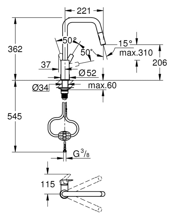 Miniatyrbild 3 av 5: GROHE Start Svart