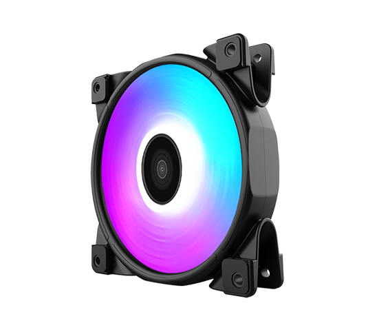PCCOOLER Halo RGB 1 Lüfter Computerkabinet Ventilator 12 cm Sort, Flerfarvet