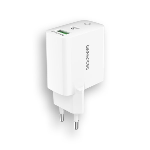 Miniatyrbillede 4 af 4: RealPower PC-20 Smartphone, Tablet Hvid Vekselstrøm Hurtig opladning Indendørs