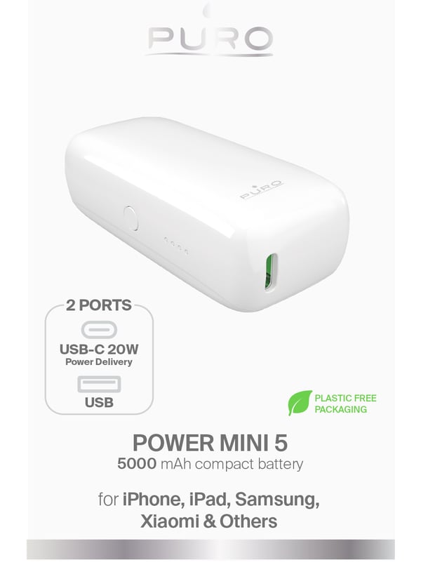 PURO Power Mini 5 5000 mAh Hvid
