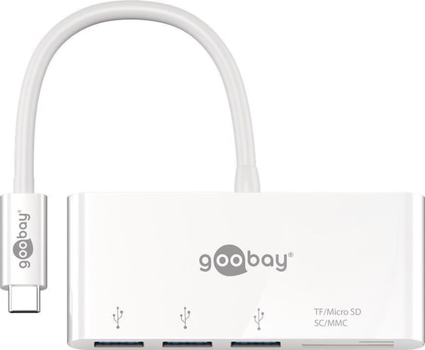 Pikkukuva 1 / 3: Goobay 62097 kannettavien tietokoneiden telakka ja porttitoistin Langallinen USB 3.2 Gen 1 (3.1 Gen 1) Type-C Valkoinen