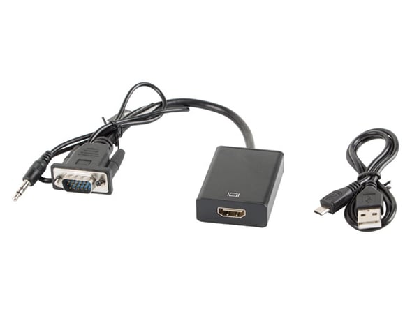 Pikkukuva 1 / 2: Lanberg AD-0021-BK videokaapeli-adapteri 0,2 m HDMI-tyyppi A (vakio) VGA (D-Sub) Musta