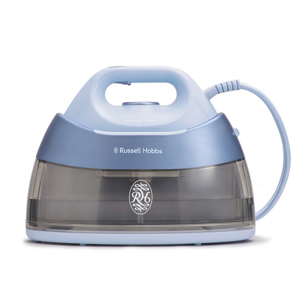Miniatyrbillede 1 af 5: Russell Hobbs Fabric Luxe Pumpestyret dampstrygestation 2400 W 1,3 L Keramisk strygesål Blå