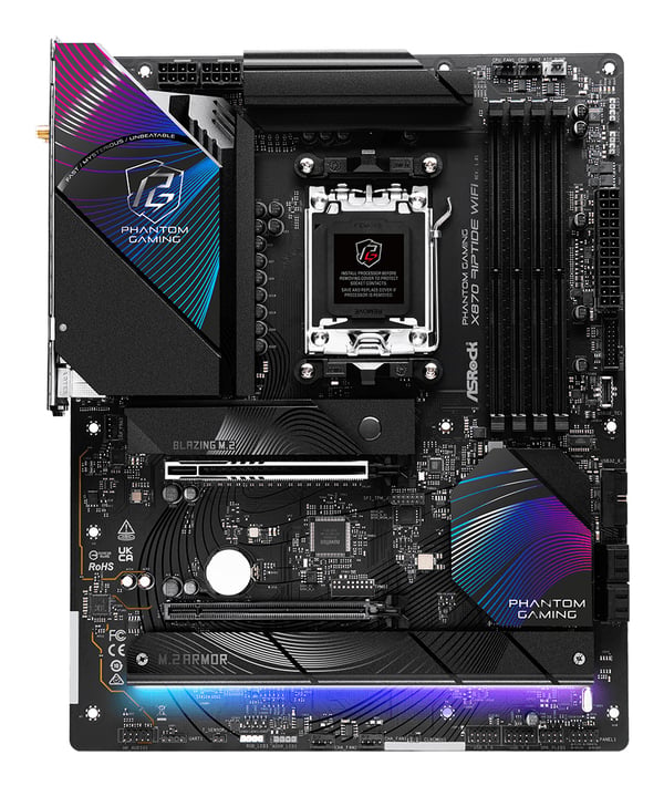 ASRock Phantom Gaming X870 RIPTIDE WiFi - Emolevy - ATX - Socket AM5 - AMD X870 -piirisarja - USB4,