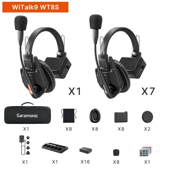 Saramonic WiTalk9 WT8S Headset Trådløs Scene/studie Opladningsstativ Sort
