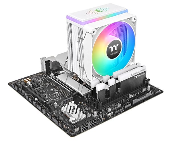 Miniatyrbillede 3 af 6: Thermaltake ASTRIA 400 ARGB Processor Luftkøler 12 cm Hvid 1 stk