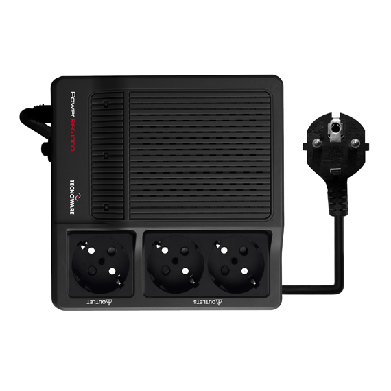 Miniatyrbillede 3 af 4: Tecnoware Power Reg 1000VA spændingsregulator 3 AC stikkontakt(er) 230 V Sort
