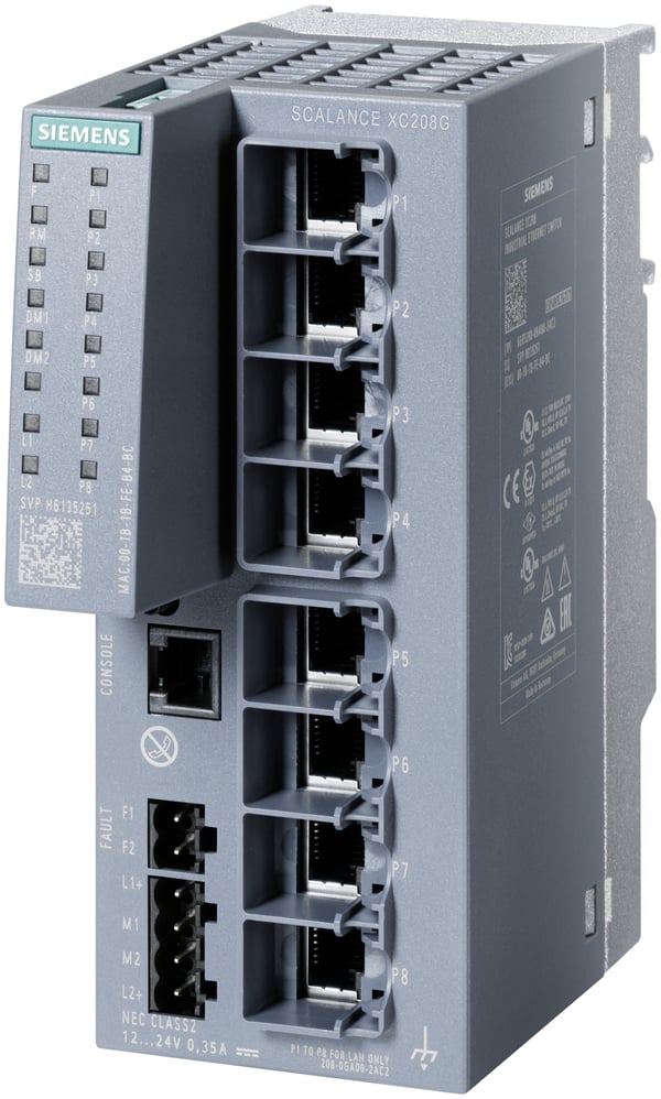 Siemens 6GK52080GA002TC2 6GK5208-0GA00-2TC2 Netzwerk Switch Administreret