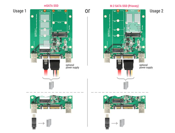 Miniatyrbild 3 av 3: DeLOCK 62732 nätverkskort/adapters Intern M.2, mSATA