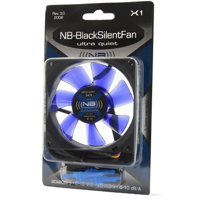Miniatyrbild 1 av 4: Noiseblocker NB-BlackSilentFan X1 80mm Datorväska Fan Svart, Blå