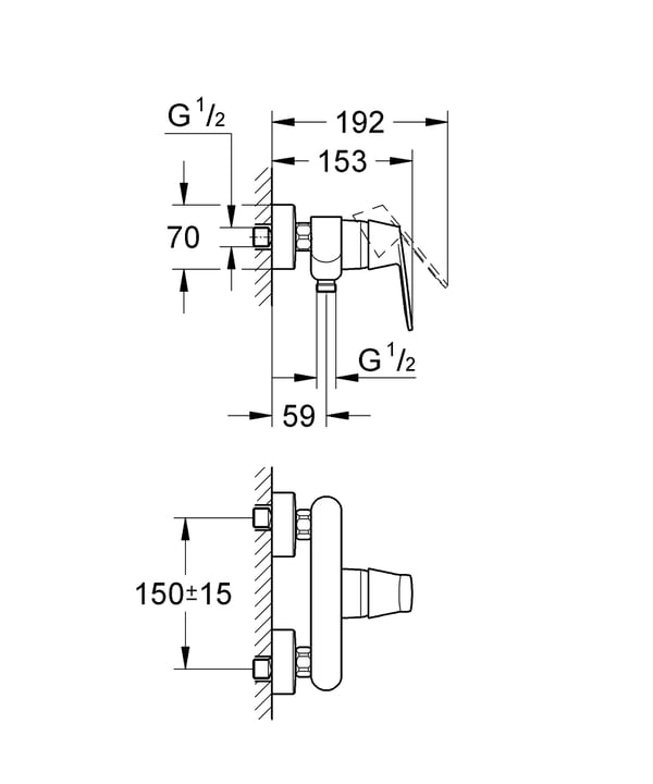 Miniatyrbillede 2 af 3: GROHE Eurosmart Cosmopolitan Krom