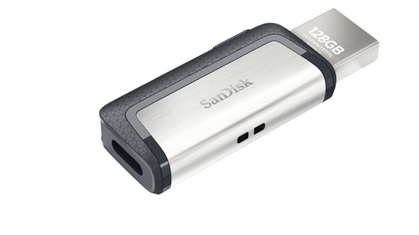 SanDisk Ultra Dual Drive USB Type-C USB-sticka 128 GB USB Type-A / USB Type-C 3.2 Gen 1 (3.1 Gen 1) Svart, Silver