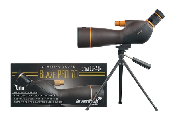 Miniatyrbillede 4 af 12: Levenhuk Blaze PRO 70 udsigtskikkert 60x BK-7 Sort
