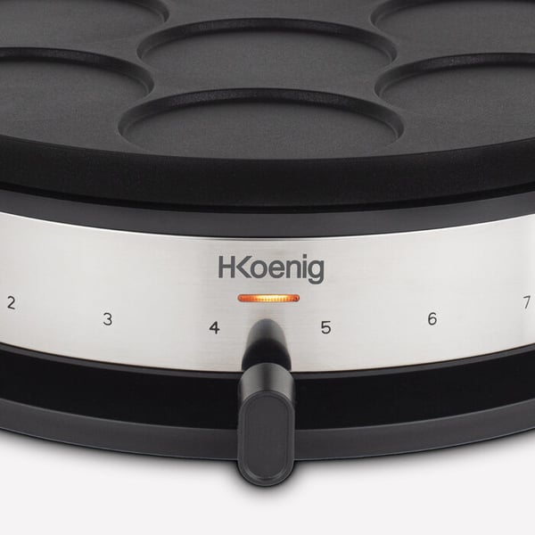 H.Koenig KREP56 crêpe-pannu 1500 W Musta, Ruostumaton teräs