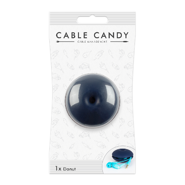CABLE CANDY Donut Skrivebord Kabelholder Blå 1 stk